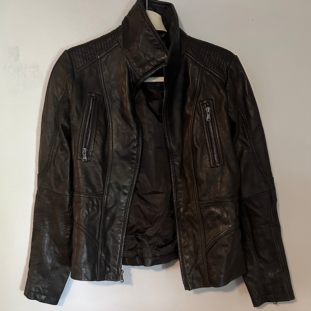 Kenneth Cole Dark Brown Leather Jacket
